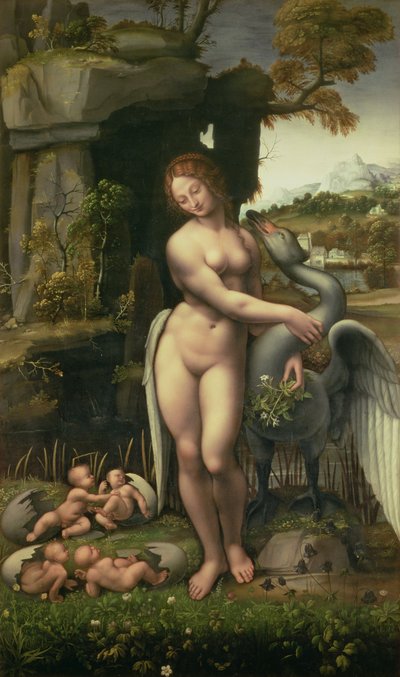 Leda und der Schwan von Francesco Melzi